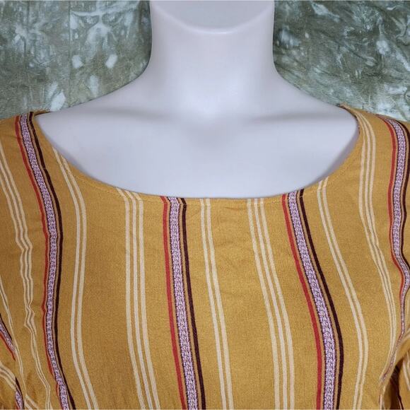 BLOUSE Nwt Ana Yellow Gold Stripe Oversized blouse xxl - Picture 3 of 10